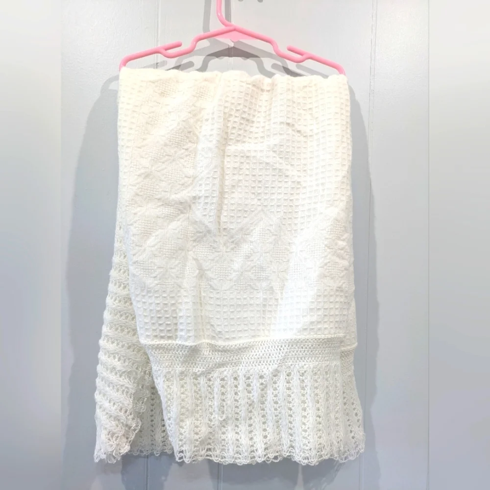 Vintage Waffle‎ Knit Baby Blanket Delicate Soft Lightweight